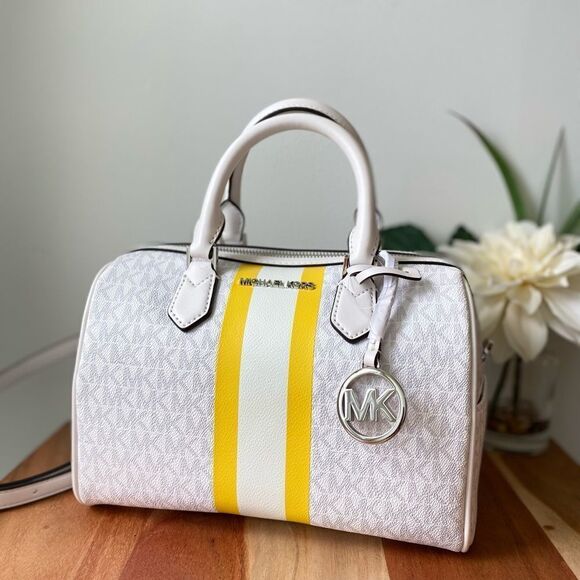 Michael kors Bedford Small Logo Stripe Satchel - Picture 2 of 9